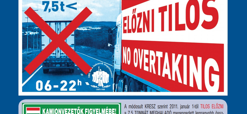 200 000 szórólapot oszt ki az ORFK az előzési tilalomról