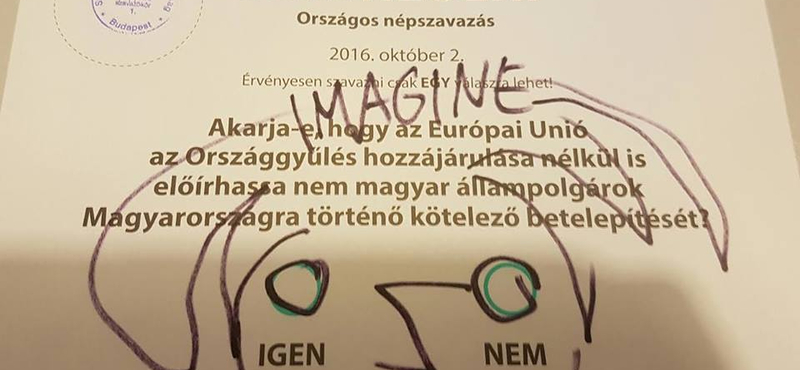 Imagine: újabb kreatív érvénytelen szavazat Lennonnal