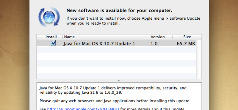 Az Apple Java frissítést adott ki az OS X 10.6-hoz és 10.7-hez