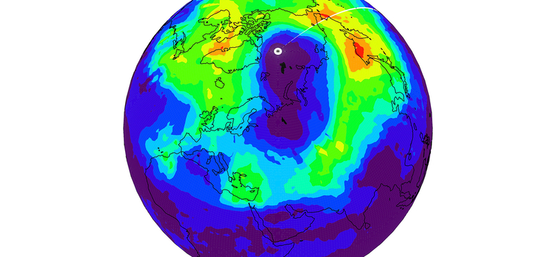 Az ilyenkor szokásosnál 18 százalékkal kisebb az ózonréteg az Északi-sarknál