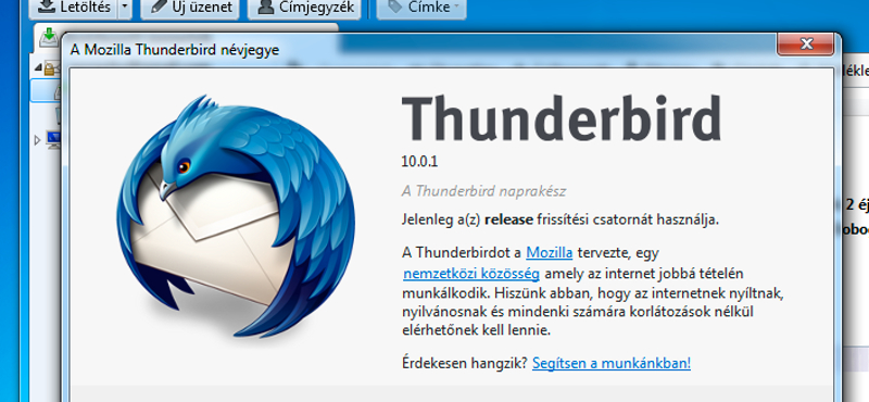 Letölthető a Thunderbird 10.0.1