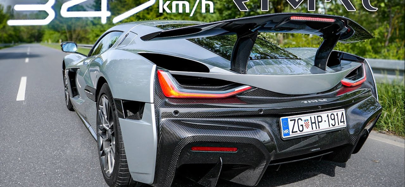Elképesztő élmény, ahogyan a horvát elektromos hiperautó 340 km/h felett is fut az autópályán – videó
