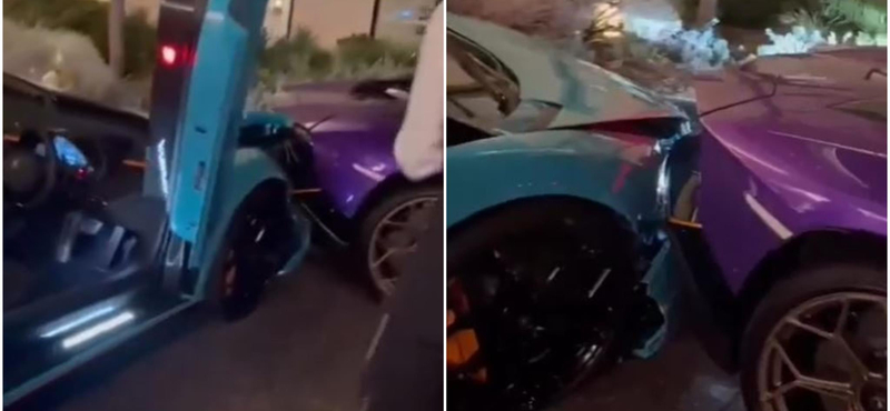 Két szuperritka Lamborghinit intézett el egy mozdulattal egy parkolófiú - videó