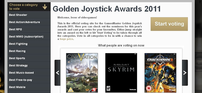 Már lehet szavazni az idei Golden Joystick díjazottakra