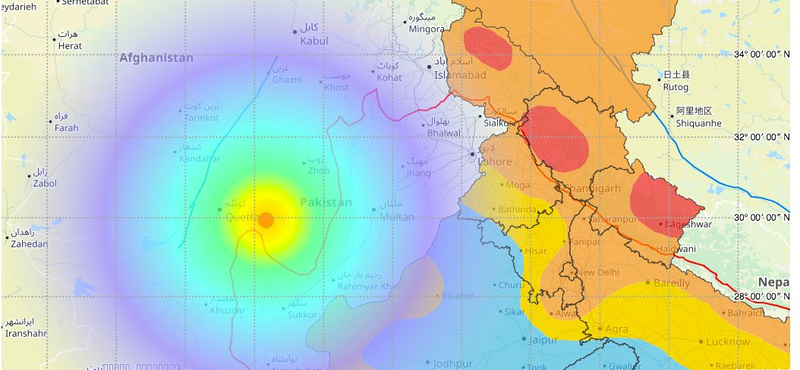 5,7-es erősségű földrengés volt Pakisztánban