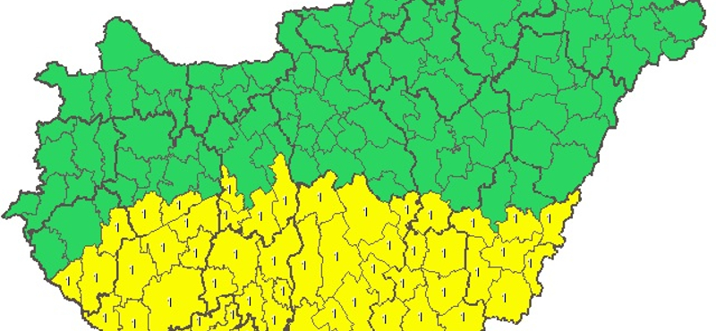 Riasztást adtak ki még több járásra – térkép