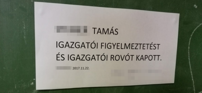 Az ombudsman szerint jogellenes a komáromi szakgimnázium szégyenfala