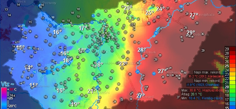 16 fokos különbséget is mértek ma az országban – térkép