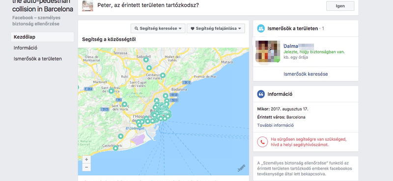 Terrortámadás Barcelonában: bekapcsolták a Facebook legszomorúbb funkcióját