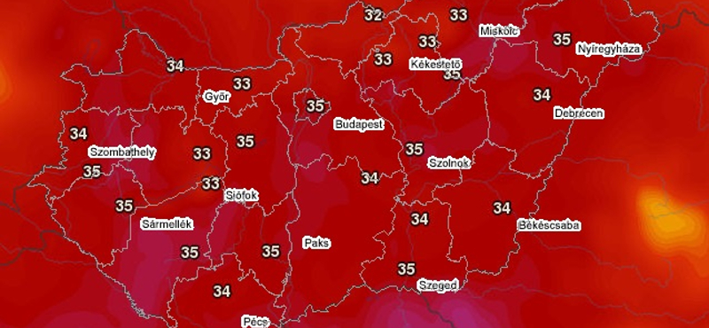 Közeledik a hidegfront, de előtte még jöhet a 40 fok