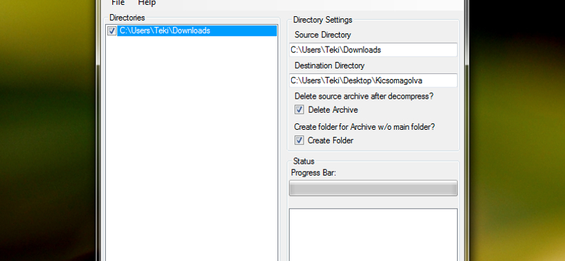 Fájlok automatikus kicsomagolása letöltés után