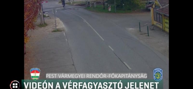 Leszakította a sorompót, megálljt intett a közeledő vonatnak és átbiciklizett a vasúti átkelőn egy sződligeti férfi - videó