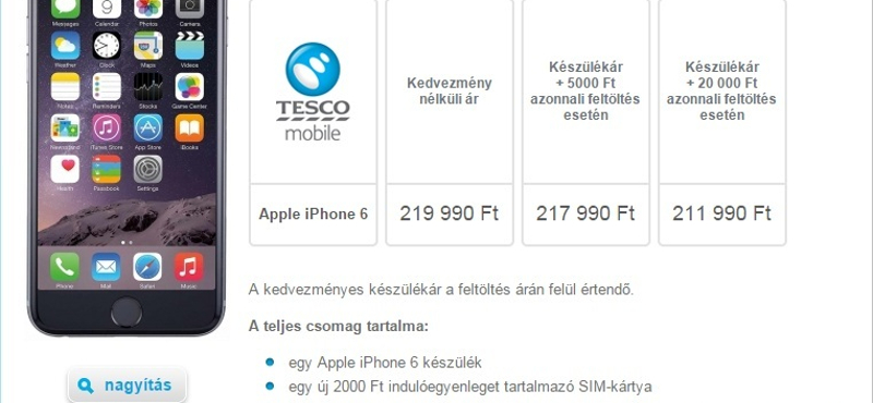 A magyar Tescóban is megvehető az iPhone 6