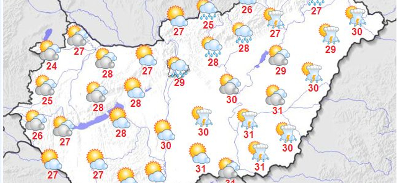 Keletre húzódik át az eső, Nyugaton csak a felhők maradnak