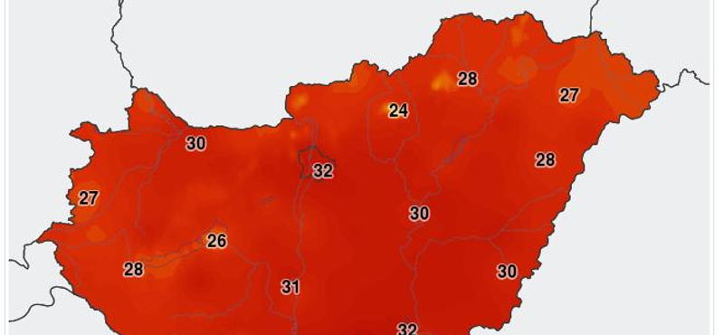 Így terjed a hőség az országban – mozgó térkép