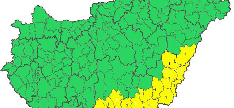 Itt a riasztás: viharok jöhetnek Mohácstól Gyuláig – térkép