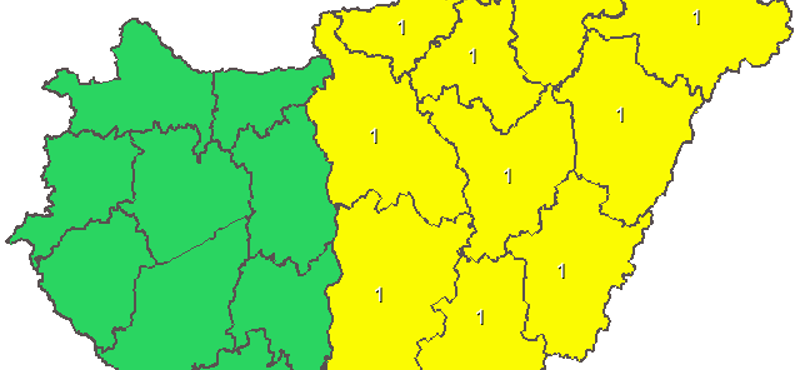 Térkép: Kettészakad az ország szerdán