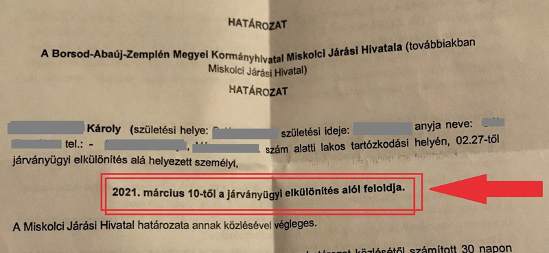 Halála után nyilvánította gyógyultnak a kormányhivatal