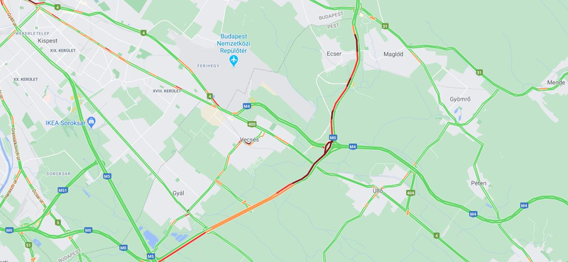 Több autó ment egymásnak az M0-son, nagy a dugó