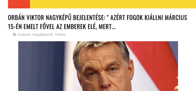 Olyan Orbán-álbejelentés terjed a neten, hogy a fal adja a másikat