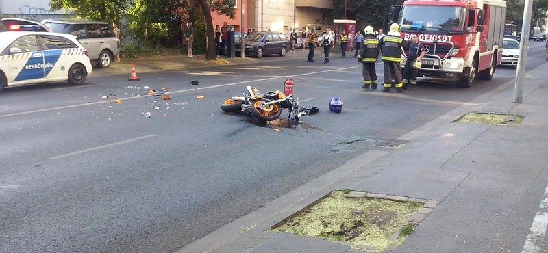 Motoros baleset történt a Kolosy tér közelében – fotó