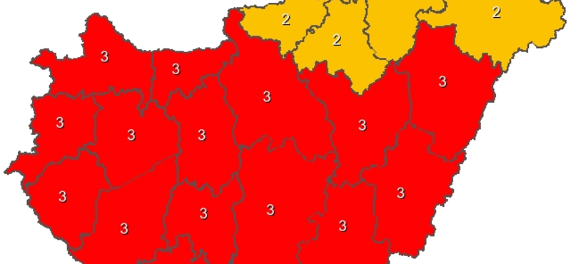 Hőség: holnap is piros lesz szinte az egész ország