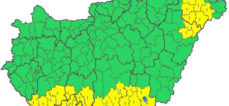 Riasztást adtak ki több régióra - térkép