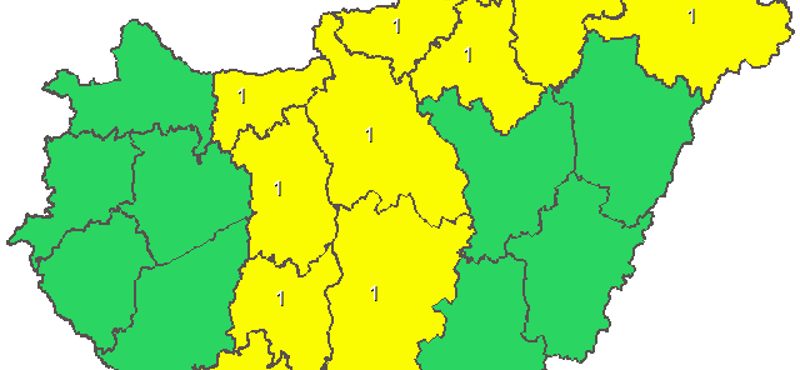 Felhőszakadás miatt adtak ki figyelmeztetést 10 megyére - térkép