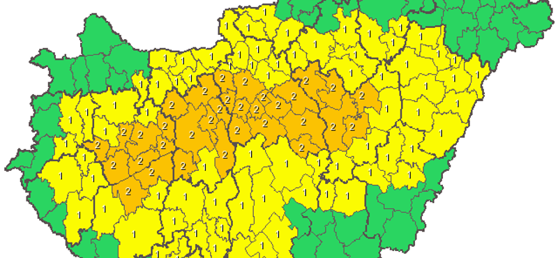 Itt a narancs riasztás, eleredt az eső Budapesten – térkép