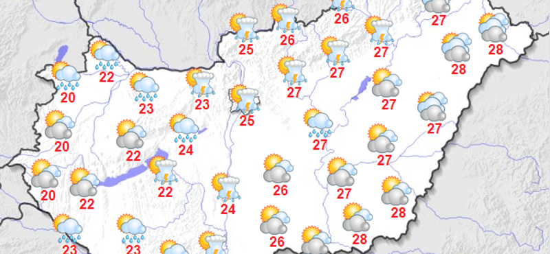 Hiába indult szépen a reggel, ma is számítson esőre, szélre