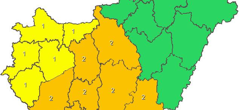 Figyelmeztetést adtak ki holnapra a fél országra