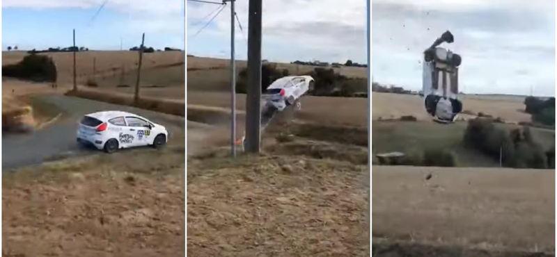 Hatalmasat repült egy Ford Fiesta a hétvégi francia ralin – videó