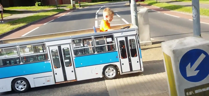 Ez a kisfiú imádja a buszokat, sajátot készített neki a magyar apuka – videó