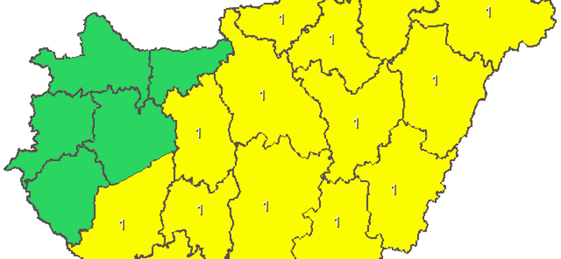 Térkép: Figyelmeztetést adtak ki az ország nagy részére