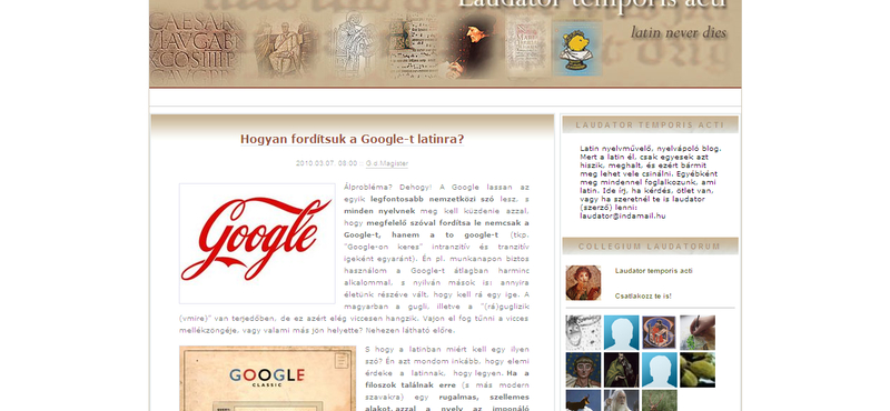 Hogyan lehetne a Google-t lefordítani latinra?