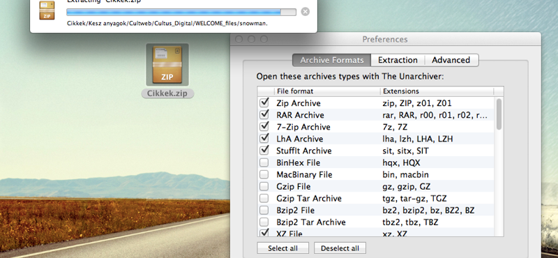 Csomagoljunk ki szinte bármilyen tömörített fájlt OS X alatt