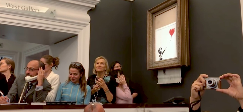 Újra elárvereznek egy félig ledarált Banksy-képet, csak most drágábban