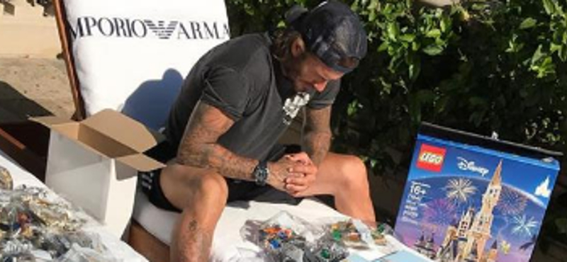 David Beckham megküzdött a 4000 darabos legóval – fotó