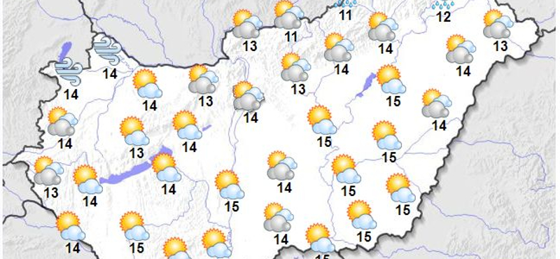 Felhős idő várható, de néhány órára kisüthet a nap is