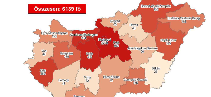 Koronavírus: 175-tel nőtt az aktív esetszám