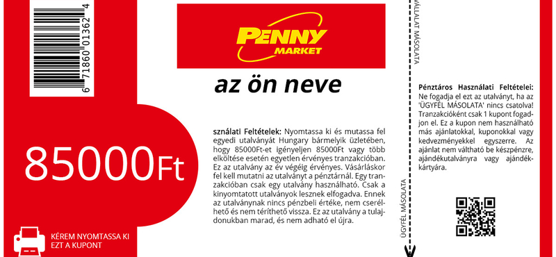 Ma éppen 85 ezer forintos Penny Market-kuponnal van tele a Facebook