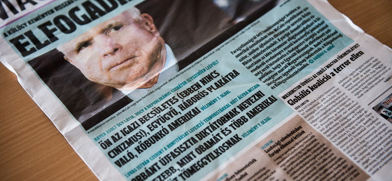 Megemlegeti McCain a Magyar Hírlap válaszcsapását (címlapfotó)