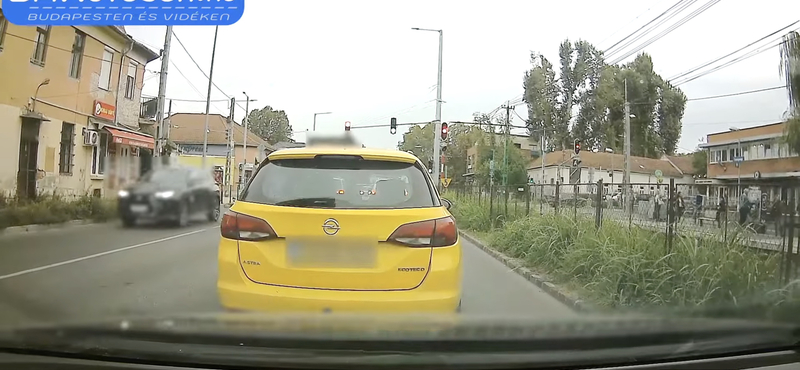 Szembe sávban előzött, majd büntetőfékezett egy taxis a Szentendrei úton