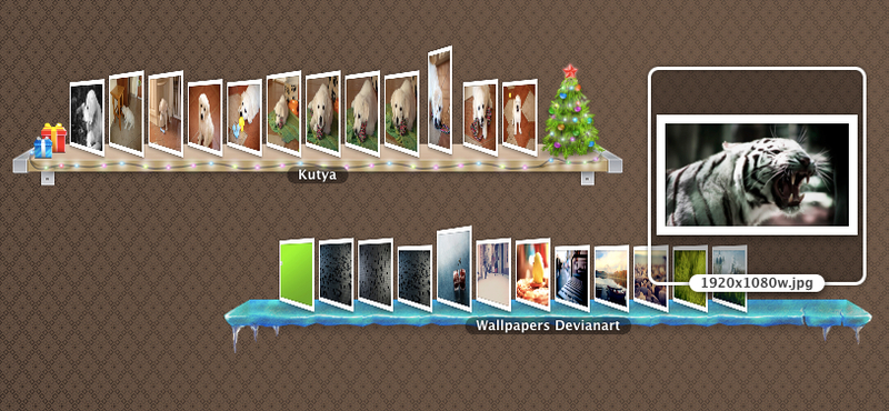 OS X: virtuális polcok az Asztalon, karácsonyi hangulatban