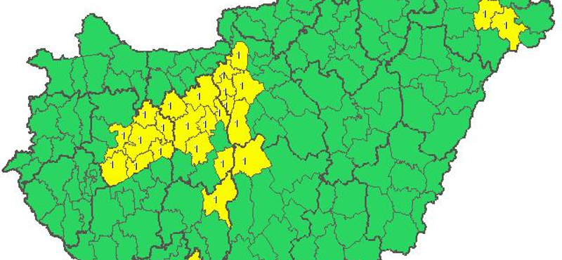 Riasztást adtak ki az ország több területére - térkép