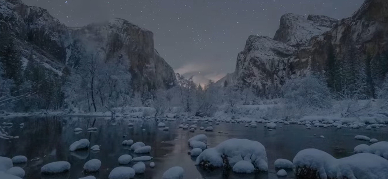 Káprázatos videó készült a Yosemite Nemzeti Park téli csodavilágáról