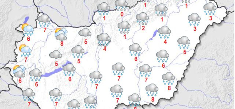 Ónos eső, melegfront, erős szél, mozgalmas lesz a szerdai időjárás