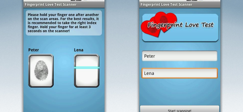 Szerelmi teszt ujjlenyomat alapján
