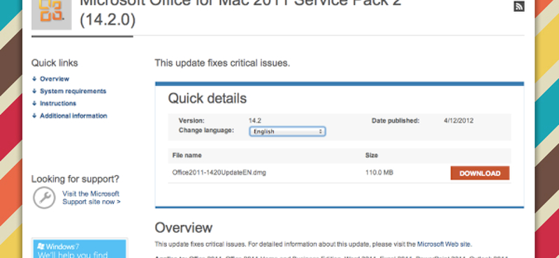 Letiltotta a Microsoft az Office 2011 SP2 javítócsomag automatikus frissítését