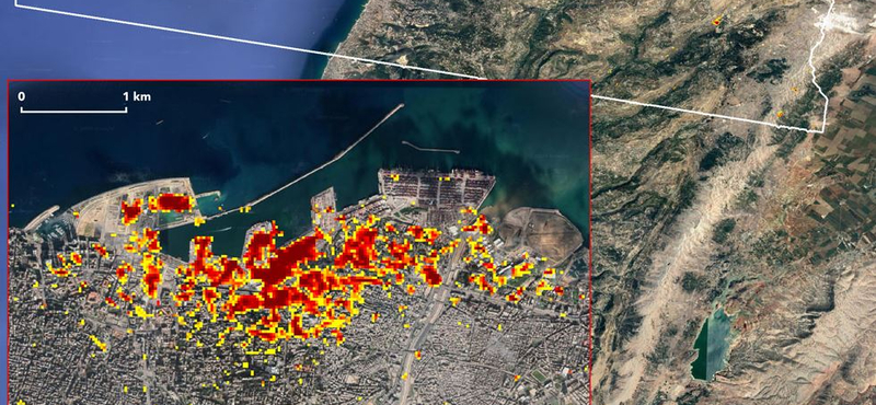 A NASA űrből készített felvétele mutatja igazán, mekkora pusztításon van túl Bejrút